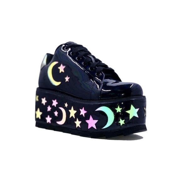 reflective platform shoes